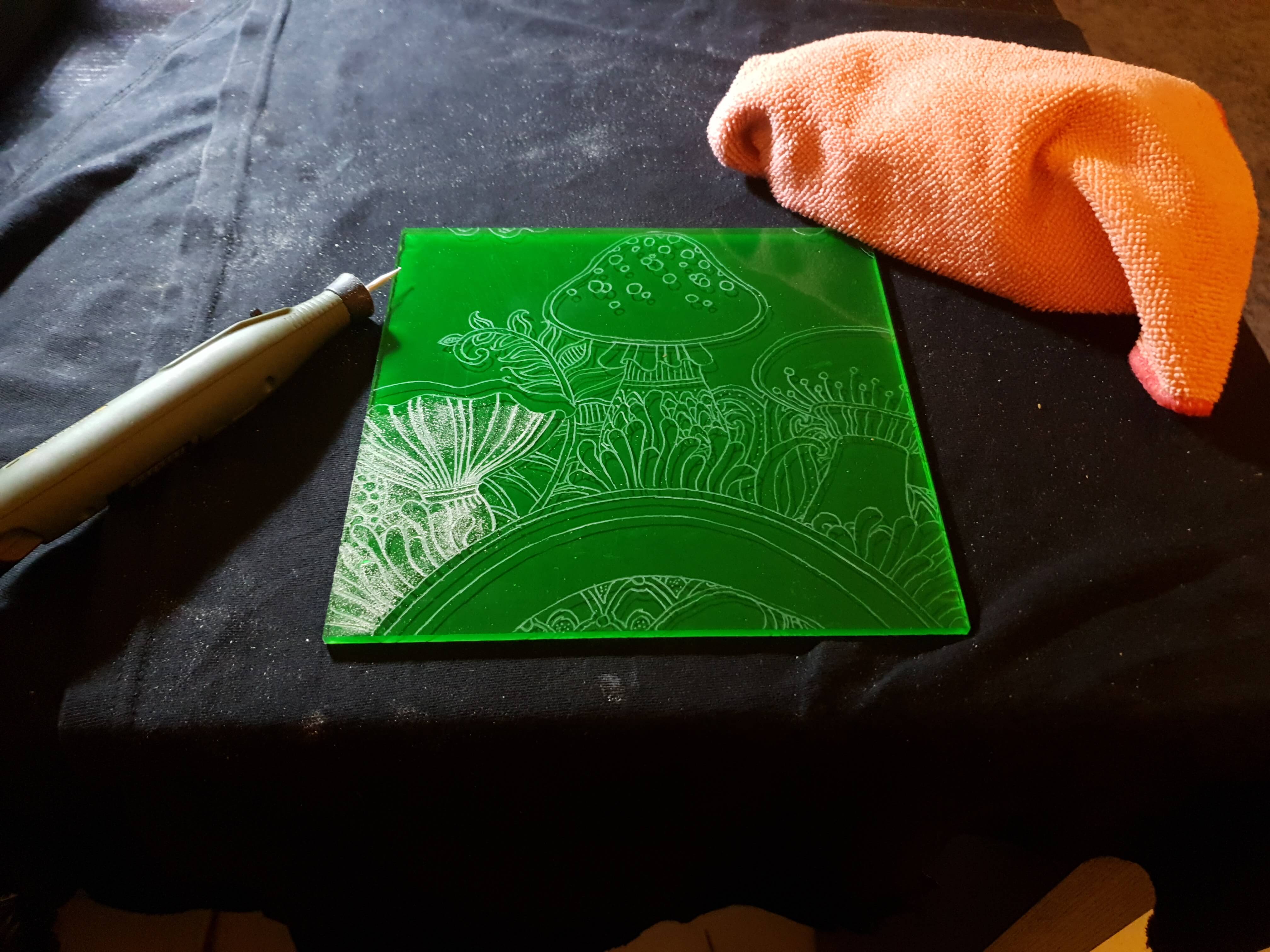 Magic Mushroom Engraving